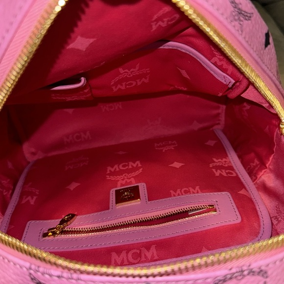 MCM Visetos Dual Stark Sprinkle Stud Medium Pink Backpack NWOT - Picture 7 of 8